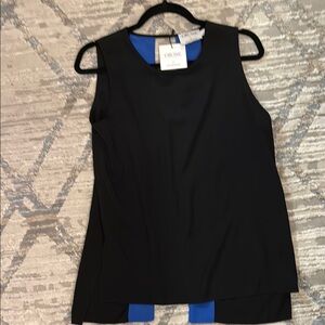 CHANEL Black and Blue Sleeveless Tank Top
